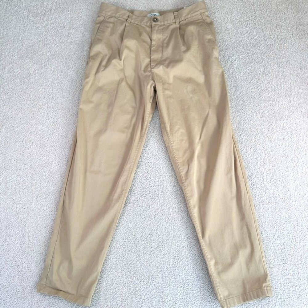 COS Womens Chino Pants Regular Fit Tapered Size EU 48 US 8 Medium Tan Beige Lux